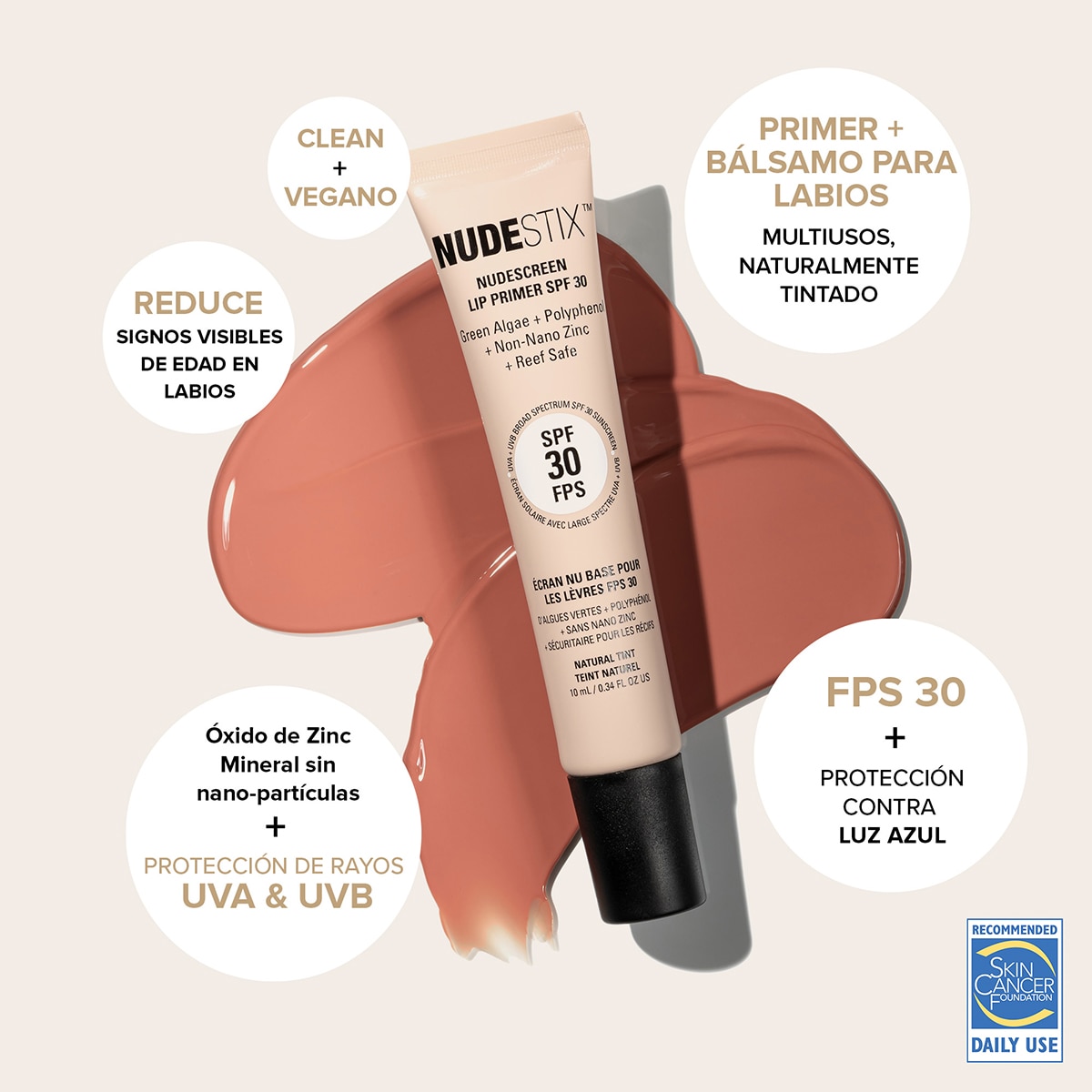 NUDESCREEN LIP PRIMER SPF30 (TINTE PARA LABIOS SPF)